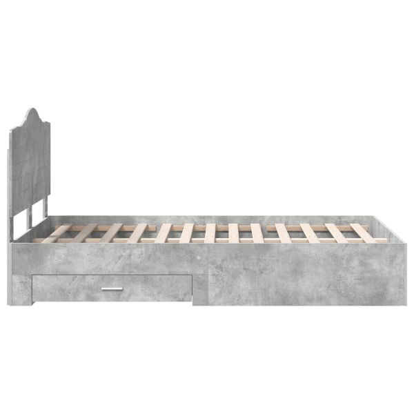 Рамка за легло Циментено сиво 120 x 200 cm Инженерно дърво