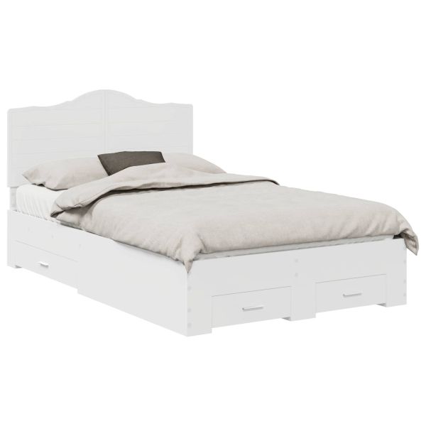 Рамка за легло с таблото Бяло 120 x 190 cm Инженерно дърво