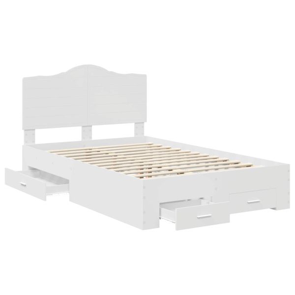 Рамка за легло с таблото Бяло 120 x 190 cm Инженерно дърво