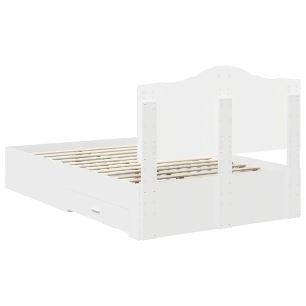 Рамка за легло с таблото Бяло 120 x 190 cm Инженерно дърво
