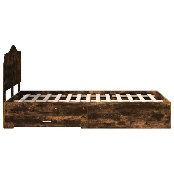 Рамка за легло с таблото Димян дъб 120 x 190 cm Инженерно дърво