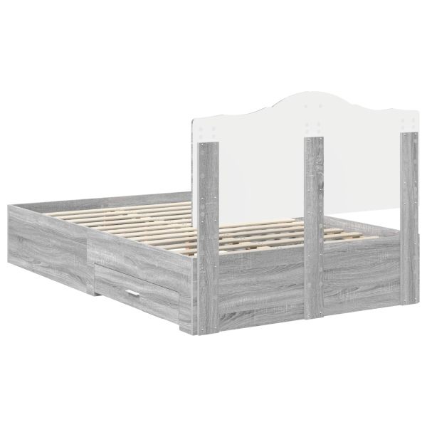 Рамка за легло Сив Сонома 120 x 190 cm Инженерно дърво
