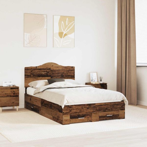 Рамка за легло Старо дърво 120 x 190 cm Инженерно дърво