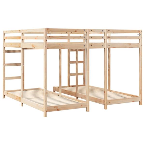 Рамка за тройно двуетажно легло Естествен 80 / 200 x 200 см