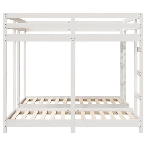 Рамка за тройно двуетажно легло Бяло 160 x 200 cm