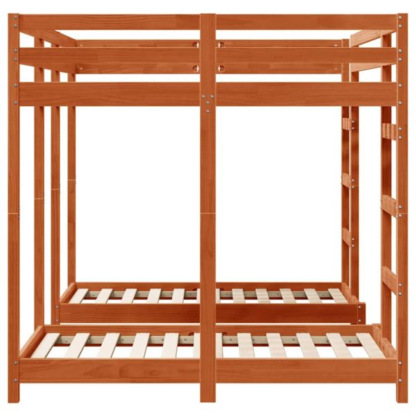 Рамка за тройно двуетажно легло Восъчнокафяв 140 x 200 cm