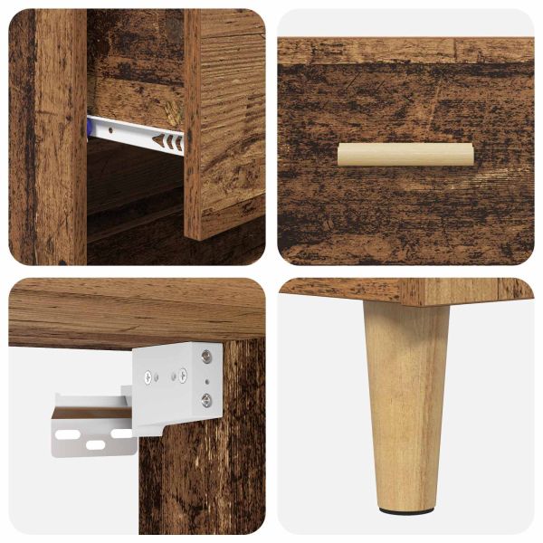 Висок шкаф Старо дърво 69,5 x 32,5 x 180 см Инженерно дърво