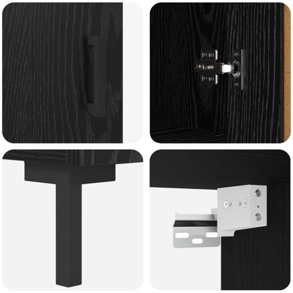 Висок шкаф Черния дъб 69,5 x 34 x 180 см Инженерно дърво