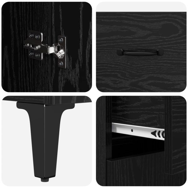 Висок шкаф Черния дъб 69,5 x 34 x 180 см Инженерно дърво