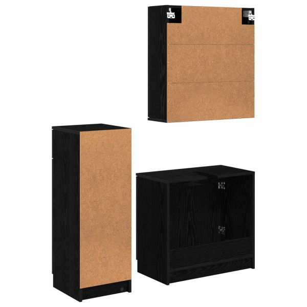 Комплект мебели за баня 3 pcs Черния дъб Инженерно дърво