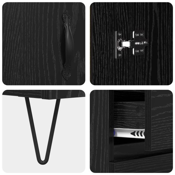 Висок шкаф Черния дъб 69,5 x 34 x 180 см Инженерно дърво