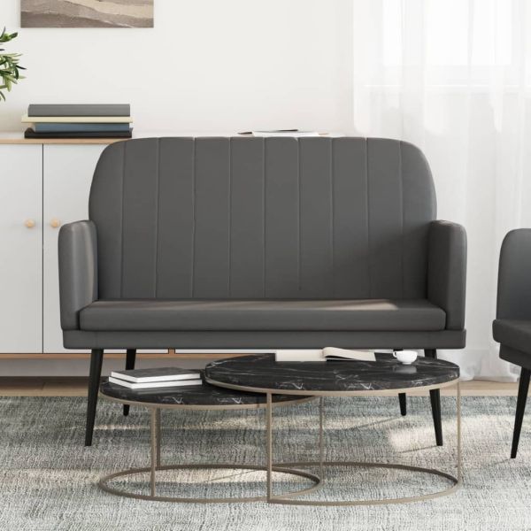 Пейка, сива, 107x80x81 см, изкуствена кожа