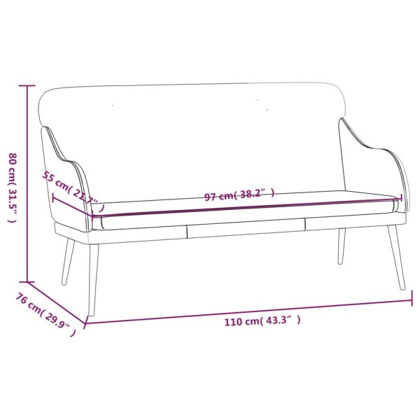 Пейка, кремава, 110x76x80 см, изкуствена кожа