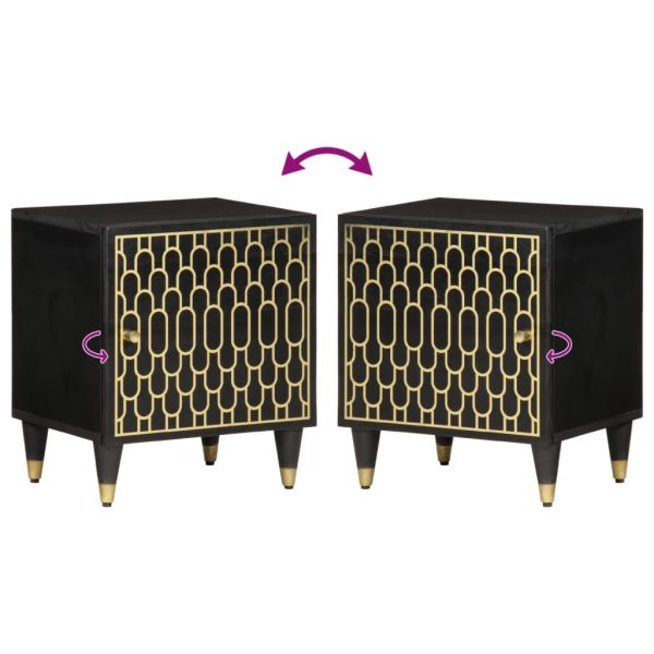 Нощни шкафчета, 2 бр, 40x33x46 см, манго масив