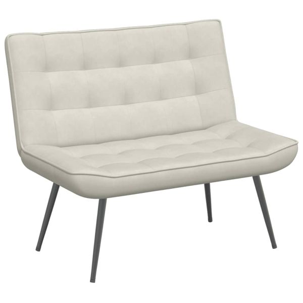 Пейка, кремава, 110x74x84 см, кадифе