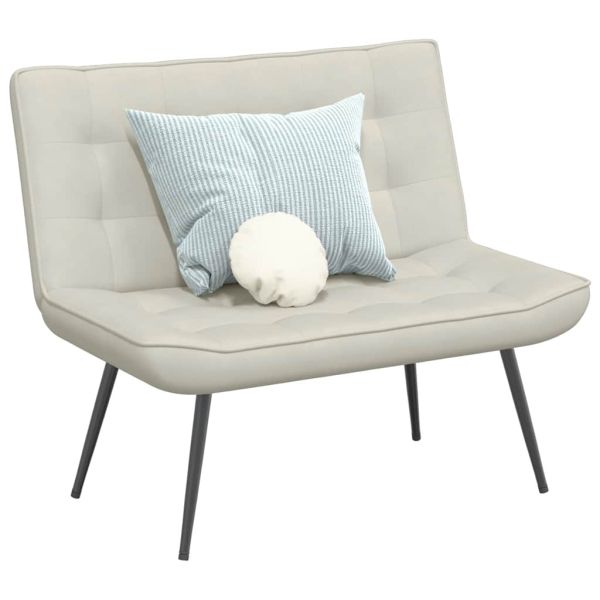 Пейка, кремава, 110x74x84 см, кадифе