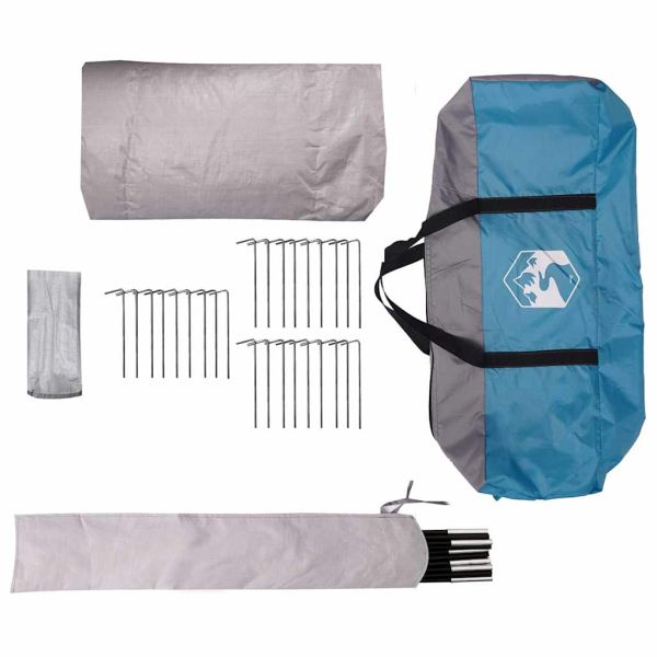 Палатка тип ти пи с покрив Синьо и сиво 600 x 600 x 347 см