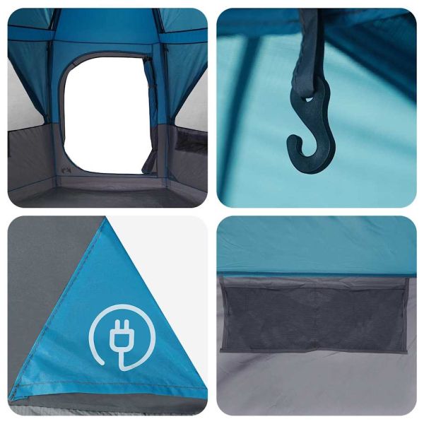 Кабинна палатка с покрив Синьо 425 x 396 x 222 см