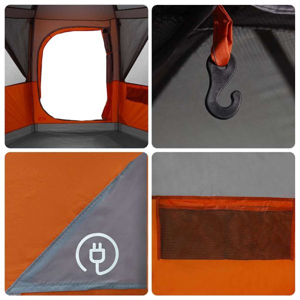 Кабинна палатка с покрив Сив и оранжев 320 x 320 x 203 см