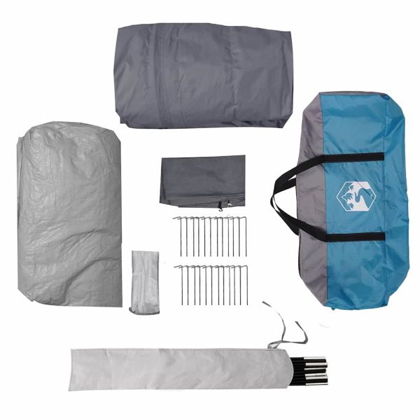 Тунелна палатка с покрив Синьо и сиво 778 x 356 x 210 см