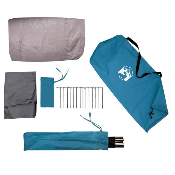 Тунелна палатка с покрив Синьо и сиво 318 x 275 x 140 см