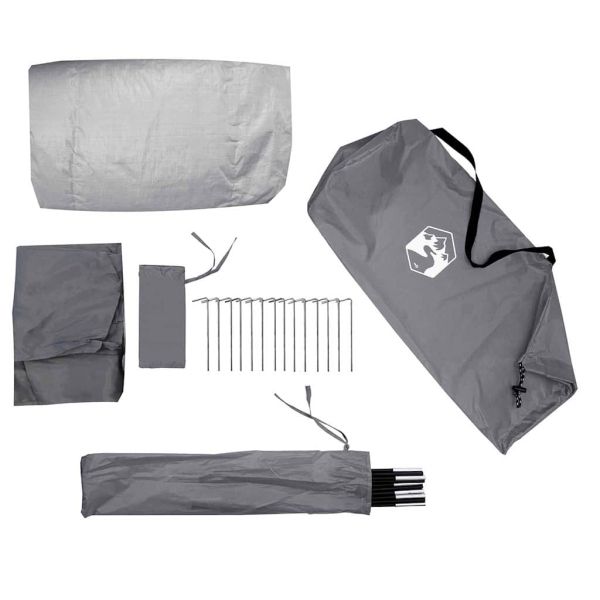 Тунелна палатка с покрив Сив и оранжев 318 x 275 x 140 см