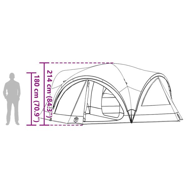 Семейна палатка с покрив Зелен и сив 460 x 430 x 214 см