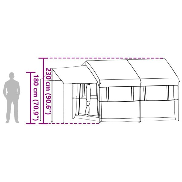 Семейна палатка с покрив Синьо и сиво 324 x 255 x 230 см