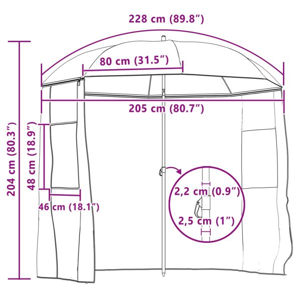 Рибарски чадър Жълт армейски 240 x 210 cm Оксфорд полиестер