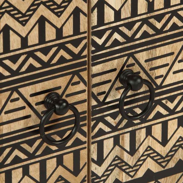 Комплект мебели за баня, 2 части, масивна мангова дървесина