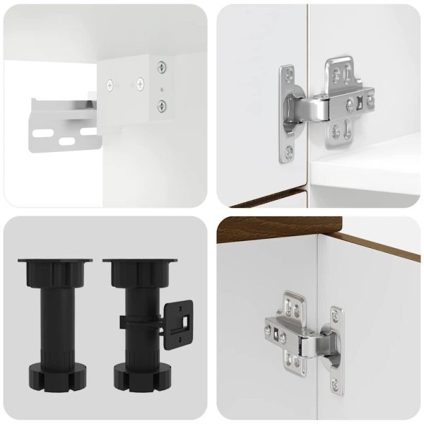 Комплект кухненски шкафове, 7 части, "Kalmar", кафяв дъб, инженерна дървесина