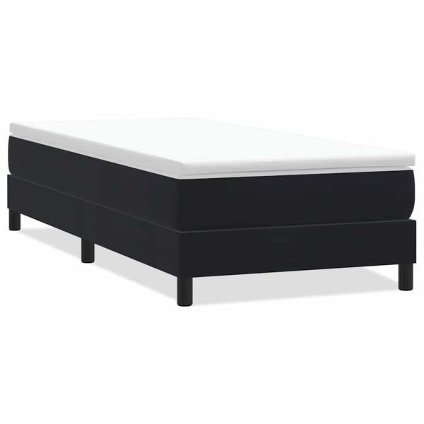 Box Spring Легло без матрак Черно 90x210 cm Кадифе