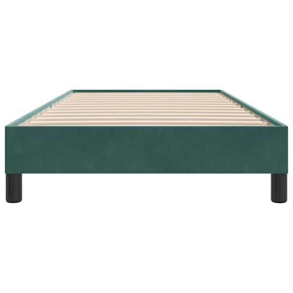 Box Spring Легло без матрак Тъмнозелено 90x210 cm Кадифе