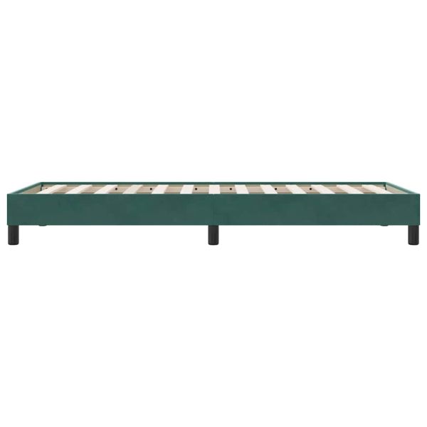 Box Spring Легло без матрак Тъмнозелено 90x210 cm Кадифе