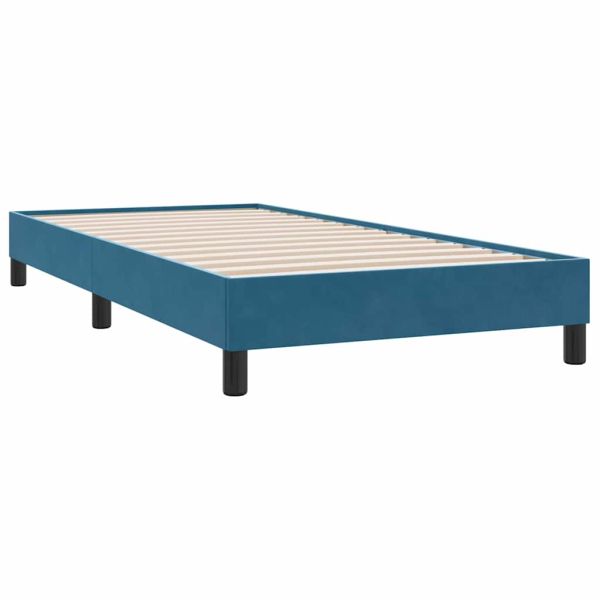 Box Spring Легло без матрак Тъмно синьо 90x210 cm Кадифе