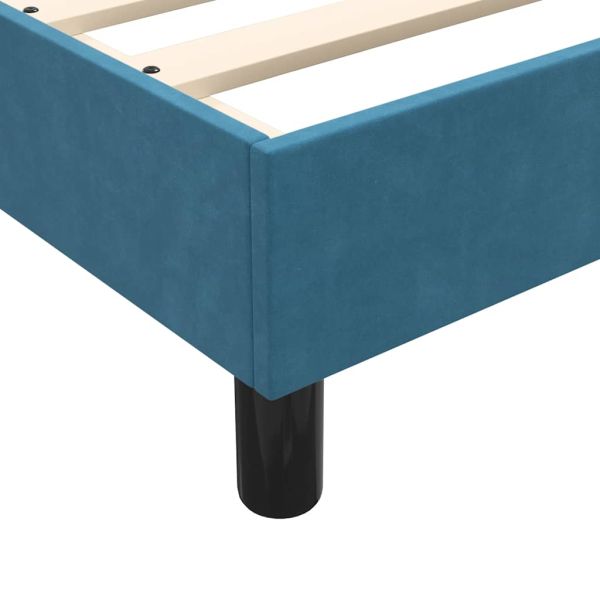 Box Spring Легло без матрак Тъмно синьо 90x210 cm Кадифе