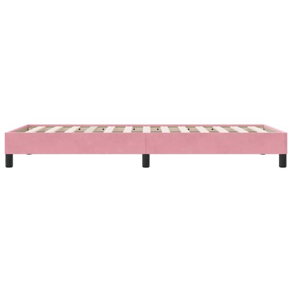 Box Spring легло без матрак розово 90x210 cm кадифе