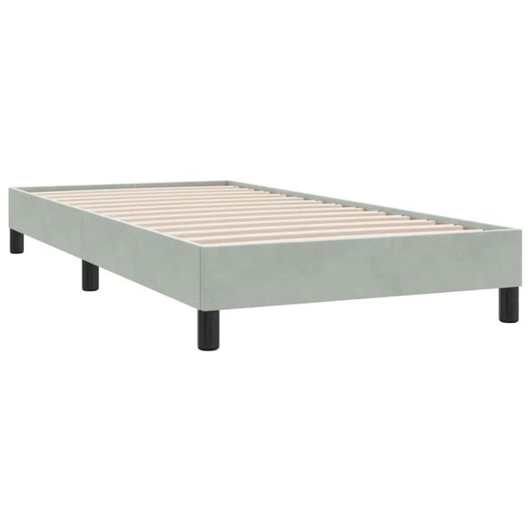 Box Spring легло без матрак Светло сиво 100x210 cm кадифе