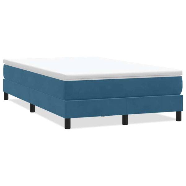Box Spring легло без матрак Тъмно синьо 120x210 cm кадифе