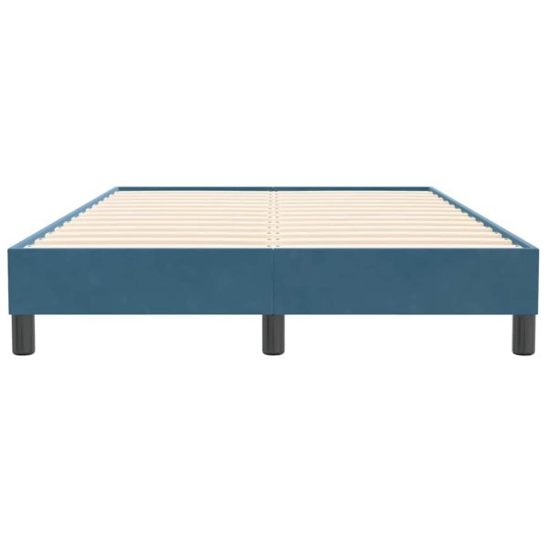 Box Spring легло без матрак Тъмно синьо 120x210 cm кадифе
