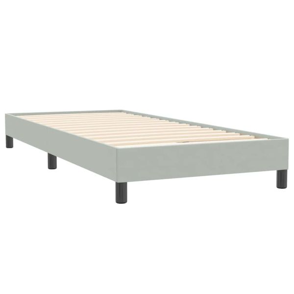 Box Spring легло без матрак Светло сиво 80x220 cm кадифе