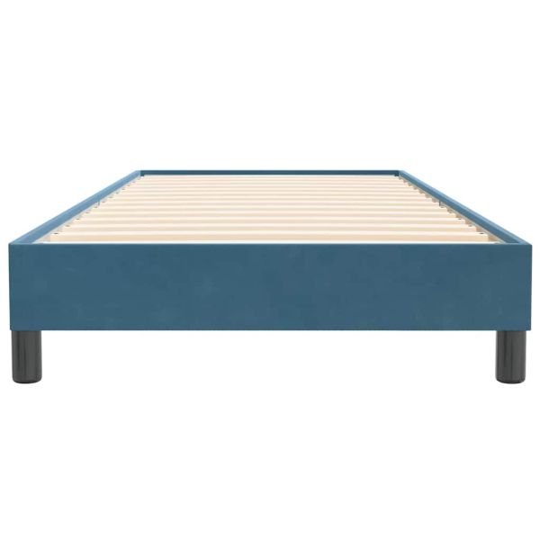Box Spring легло без матрак Тъмно синьо 80x220 cm кадифе