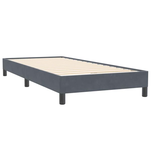 Box Spring Легло без матрак Тъмно сиво 90x220 cm Кадифе