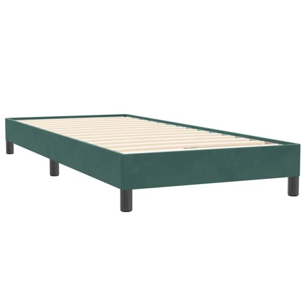 Box Spring Легло без матрак Тъмнозелено 90x220 cm Кадифе
