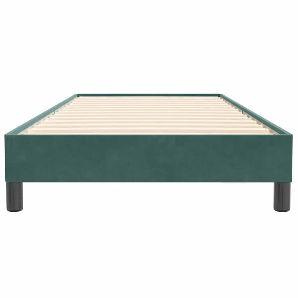 Box Spring Легло без матрак Тъмнозелено 90x220 cm Кадифе
