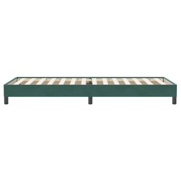 Box Spring Легло без матрак Тъмнозелено 90x220 cm Кадифе
