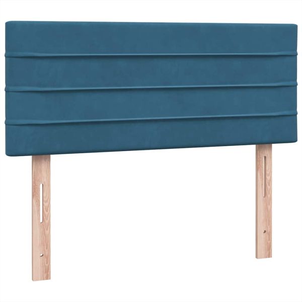 Боксспринг легло с матрак, тъмносиньо, 120x210 см, кадифе