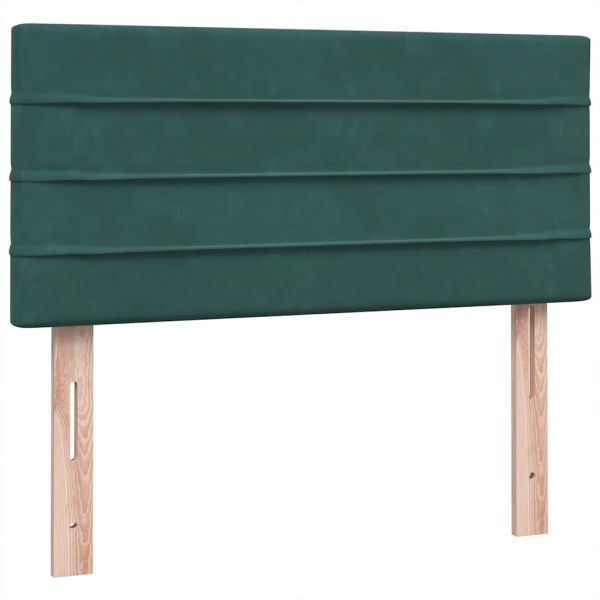 Box Spring легло с матрак Тъмнозелено 90x220 cm Кадифе