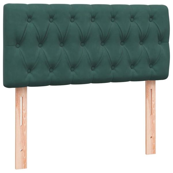 Box Spring легло с матрак Тъмнозелено 90x220 cm Кадифе