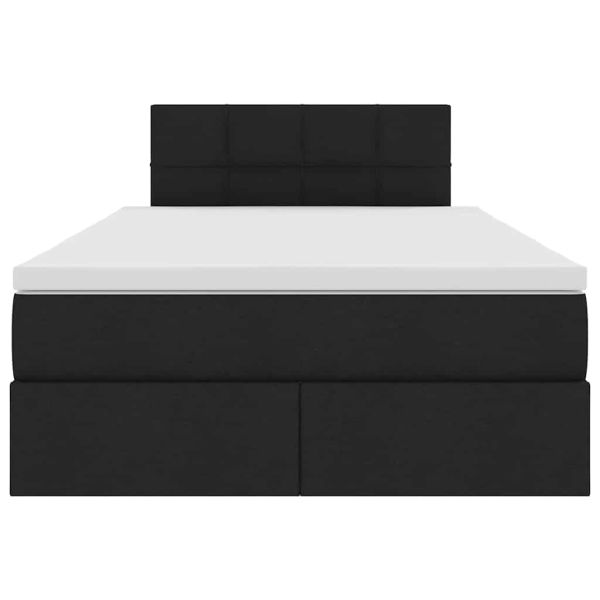 Легло с място за съхранение и LED Черно 120 x 190 cm Полиестер
